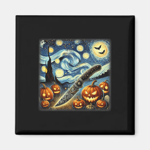 Night Knife Chef Halloween Magnet
