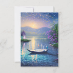 Night Lake Graphic Thank You Card