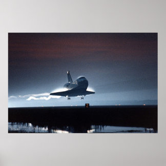 Night Landing of the Space Shuttle STS-80 Poster