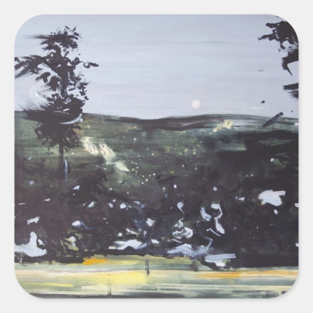 Night Landscape from Documentary Still 2014 Square Sticker (Front)