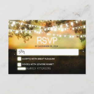 night lanterns romantic colourful wedding rsvp card