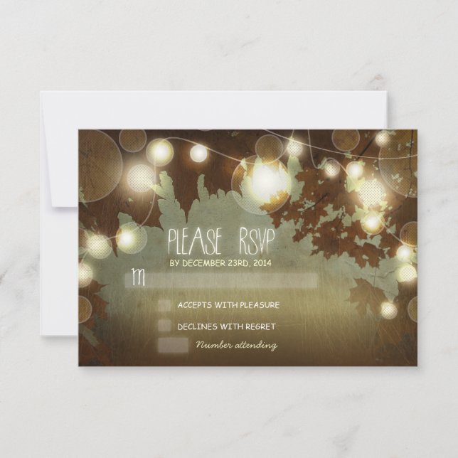 night lanterns wedding RSVP cards (Front)