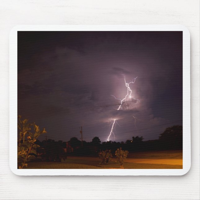 Night lightning Storm clouds Mouse Pad (Front)