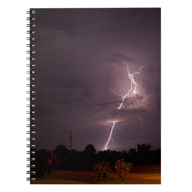 Night lightning Storm clouds Spiral Notebook (Front)