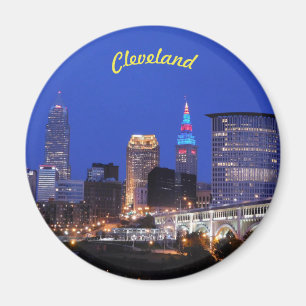 Night Lights Cleveland (River View) Magnet