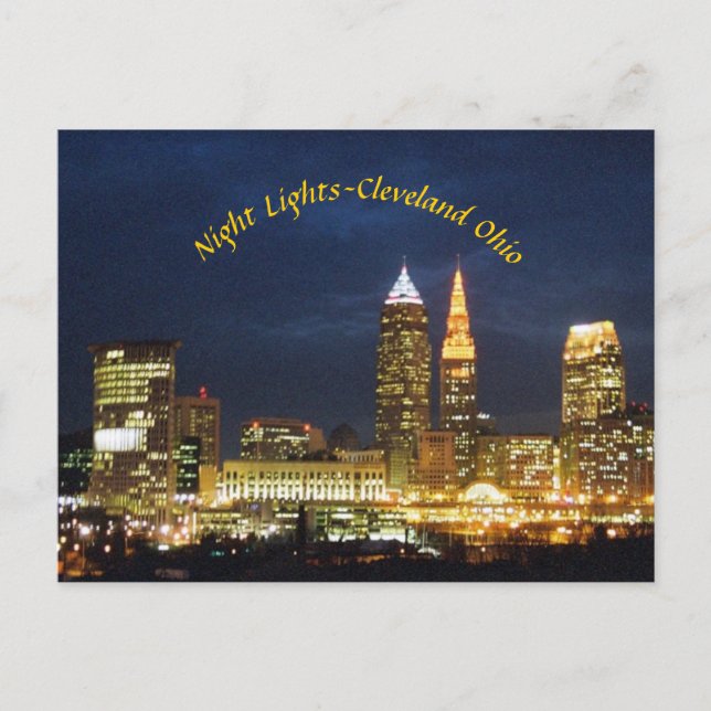 Night Lights Curve Cleveland Ohio Postcard (Front)