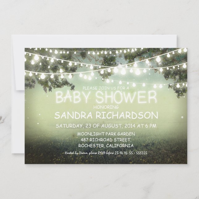 night lights cute BABY SHOWER invitations (Front)