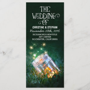 night lights fireflies mason jar wedding program programme