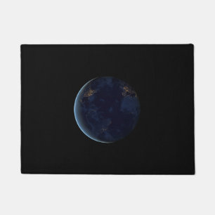 Night Lights on Planet Earth (Western Hemisphere) Doormat