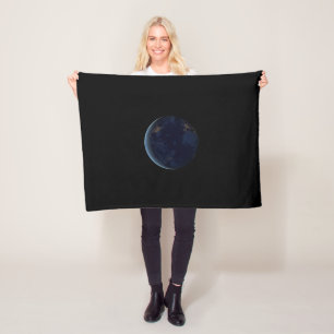Night Lights on Planet Earth (Western Hemisphere) Fleece Blanket