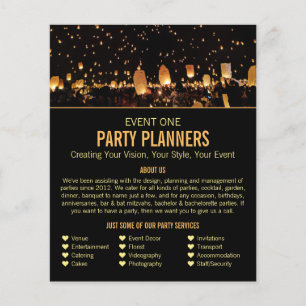 Night Lights, Party Event Planner Advertising Flyer