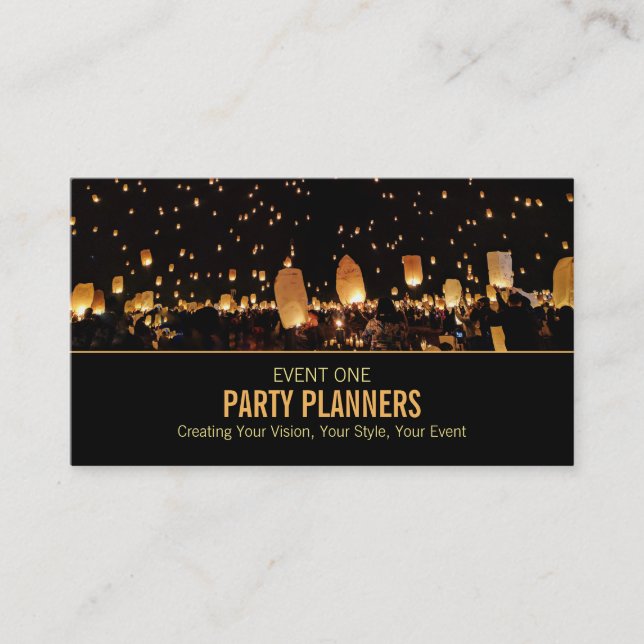 Night Lights, Party Event Planner Business Card (Front)