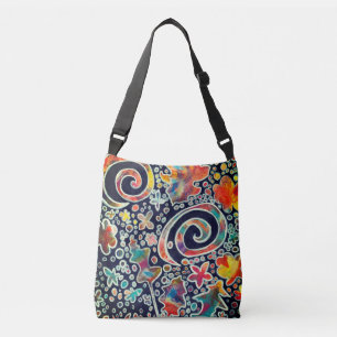 Night Lights Reflection Original Abstract Artwork Crossbody Bag
