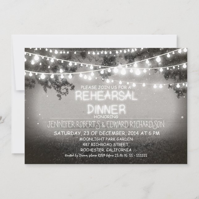 night lights rehearsal dinner invitation (Front)