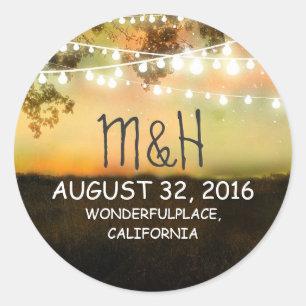 night lights romantic wedding stickers