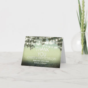 night lights rustic thank you cards