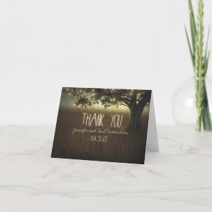 night lights rustic thank you cards