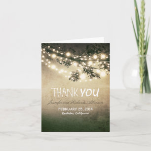 night lights rustic thank you cards