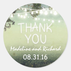 night lights thank you wedding stickers