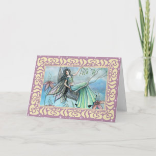 Night Lily Fairy Blank Greeting Card