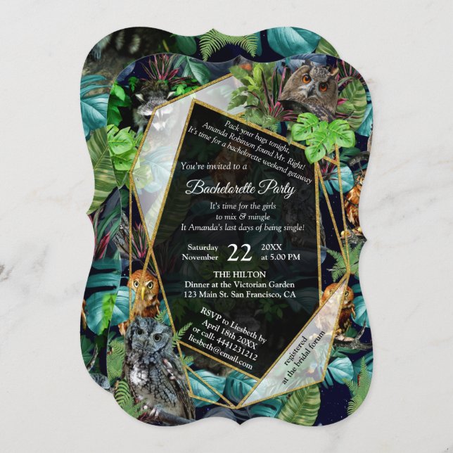 Night-live party celebration theme invitation (Front/Back)