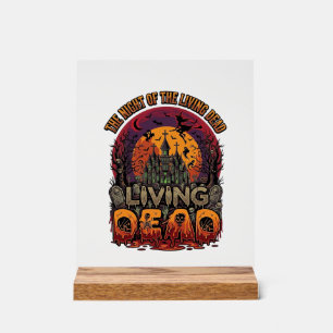 Night Living Dead Halloween Haunted House Witch Sk Acrylic Sign