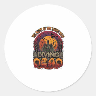 Night Living Dead Halloween Haunted House Witch Sk Classic Round Sticker