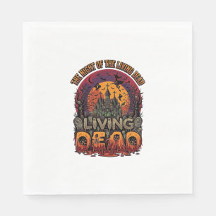 Night Living Dead Halloween Haunted House Witch Sk Napkin