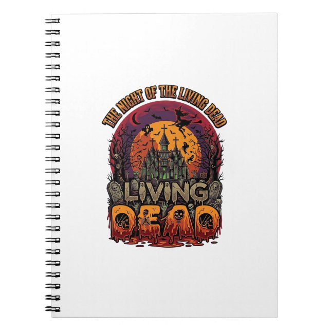 Night Living Dead Halloween Haunted House Witch Sk Notebook (Front)