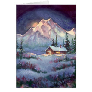 NIGHT LOG CABIN by SHARON SHARPE