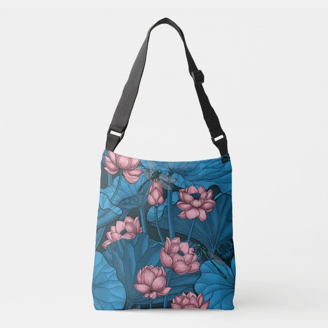 Night lotus garden crossbody bag (Front)