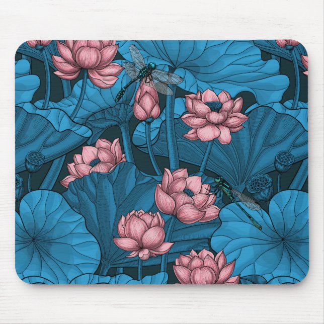Night lotus garden mouse pad (Front)