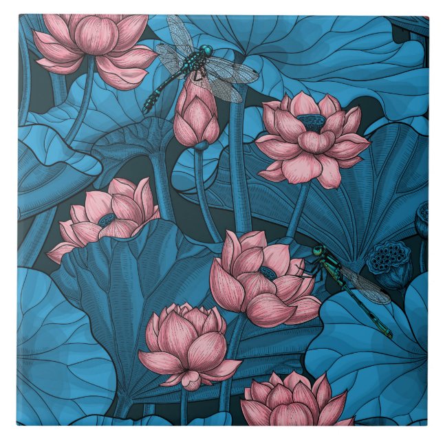 Night lotus garden tile (Front)