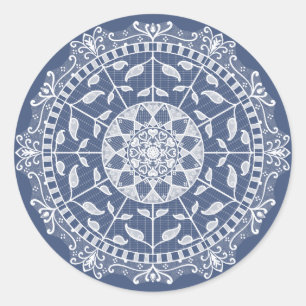 Night Mandala Classic Round Sticker