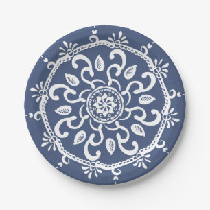 Night Mandala Paper Plate