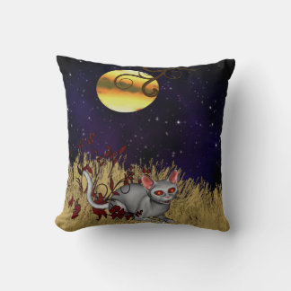 Night Moon Cat Halloween Pillow