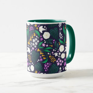 Night Moon Garden Floral Botanical Pattern Mug
