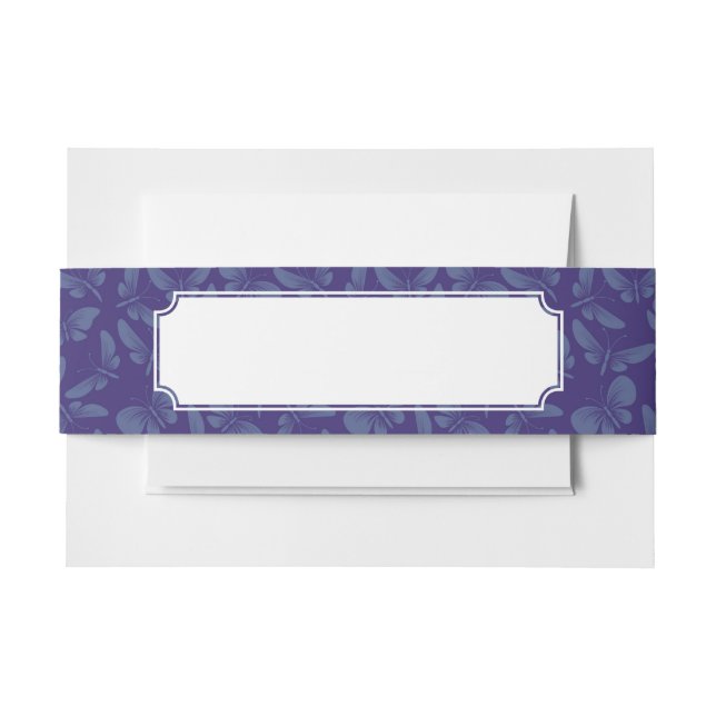 night moth butterflies background invitation belly band (Front Example)