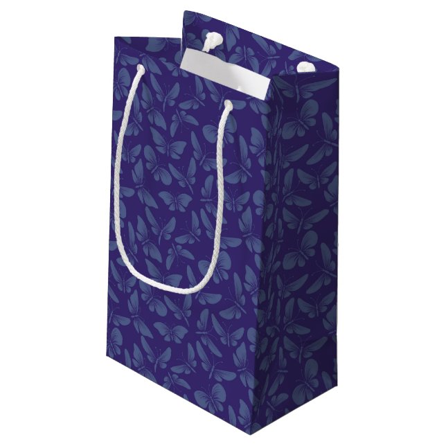 night moth butterflies background small gift bag (Back Angled)