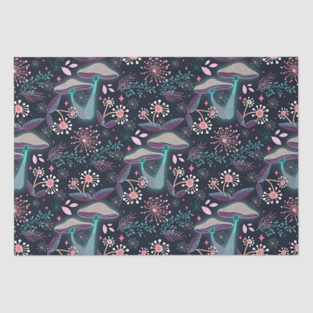 Night Mushroom Garden  Tissue Paper (Front)