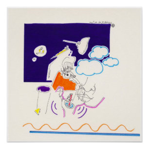 Night & Nap Drawings 11 by Pascale Baud P Poster