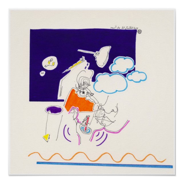 Night & Nap Drawings 11  by Pascale Baud P Poster (Front)