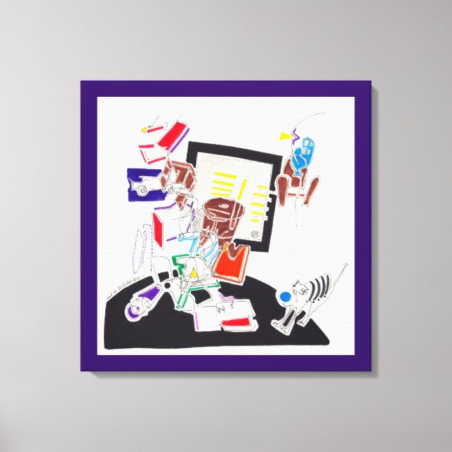 Night & Nap Drawings The Cat looked at Tasmanian W Canvas Print (Front)