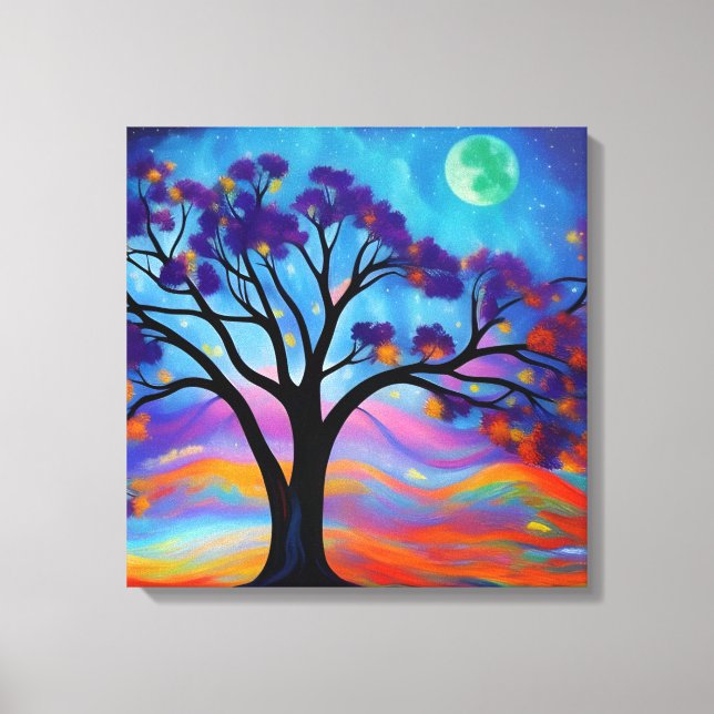 Night Nature Painting Canvas Print (Front)