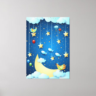 Night of big luna canvas print