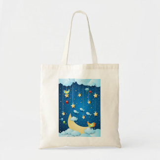 Night of big luna tote bag
