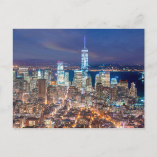 Night of Manhattan Postcard