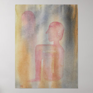 Night Of Red Moon Watercolor Print