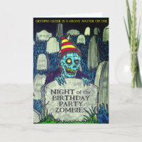 Night of the Birthday Party Zombies Card