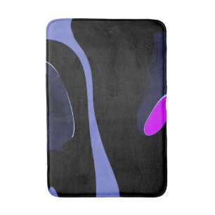 Night of the Comet: Abstract Blue, Purple & Black Bath Mat